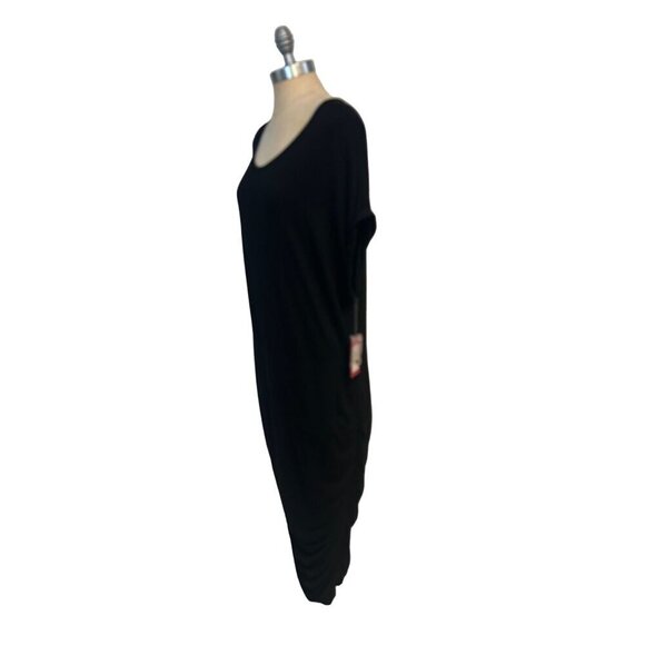 VINCE CAMUTO Side Ruched Jersey Midi Dress  Rich Black Size 2X $109 NWT - Picture 3 of 5